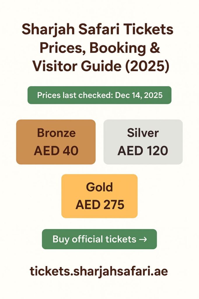 Sharjah Safari Tickets