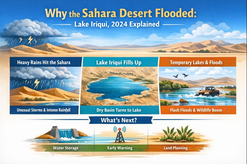 Sahara desert flooded