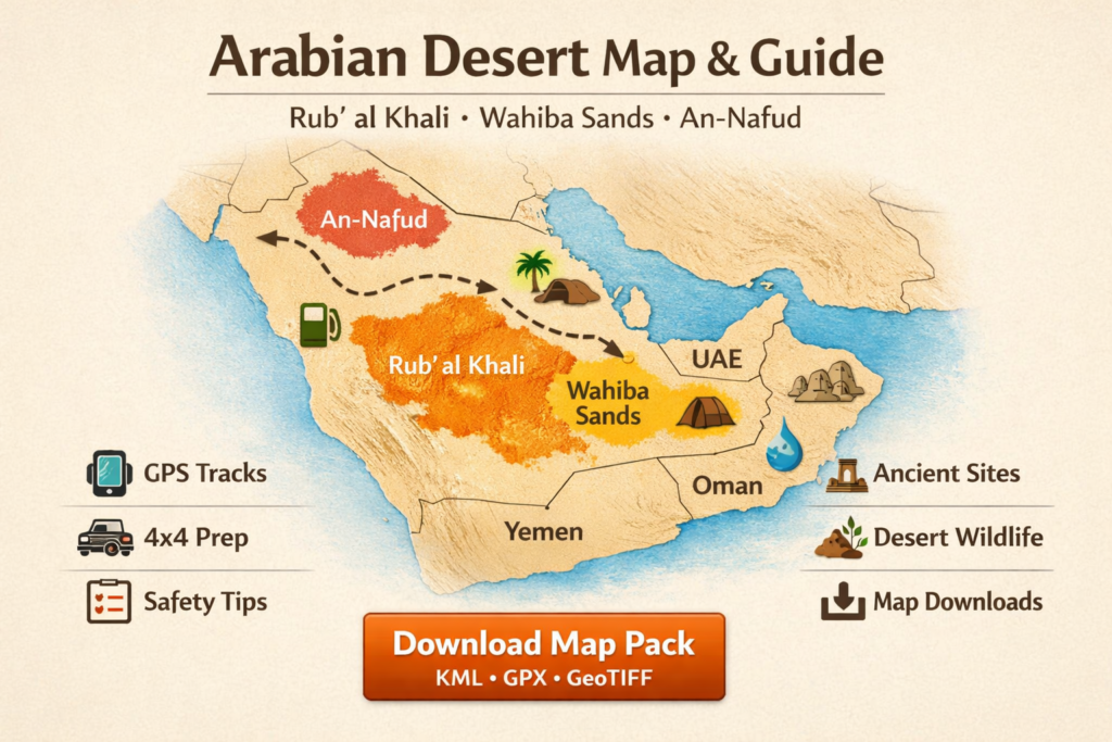 arabian desert in map