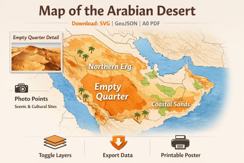 map with arabian desert