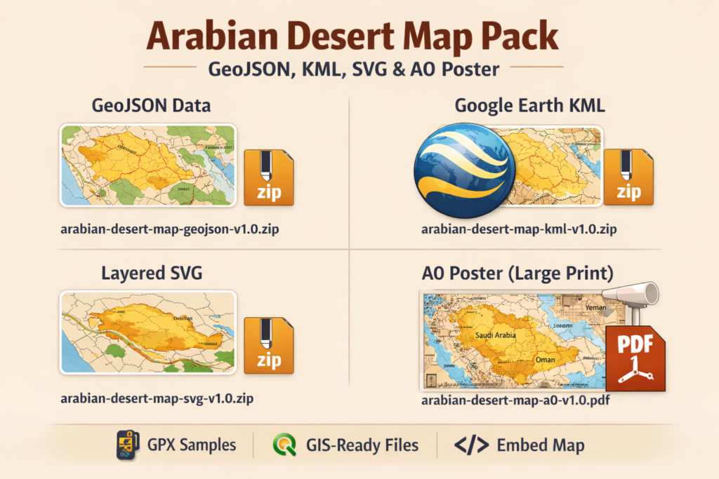 arabian desert on the map