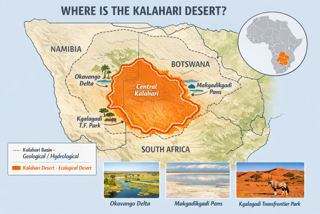 Location Of the Kalahari Desert