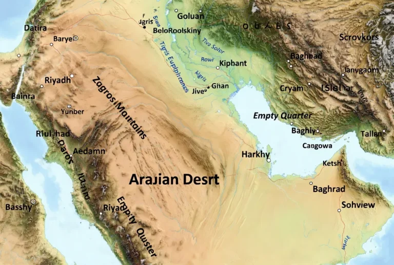 arabian desert in map