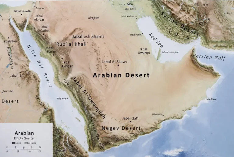 arabian desert on the map