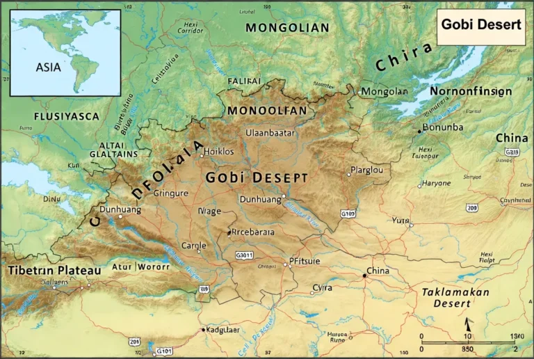 gobi desert on map