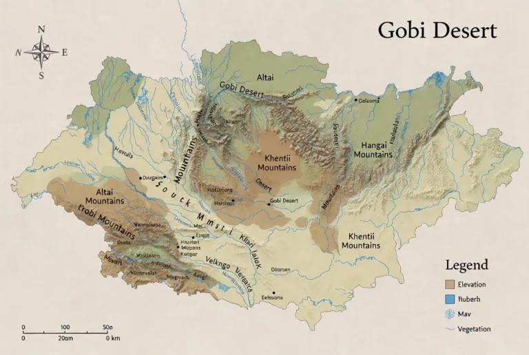 gobi desert mongolia map