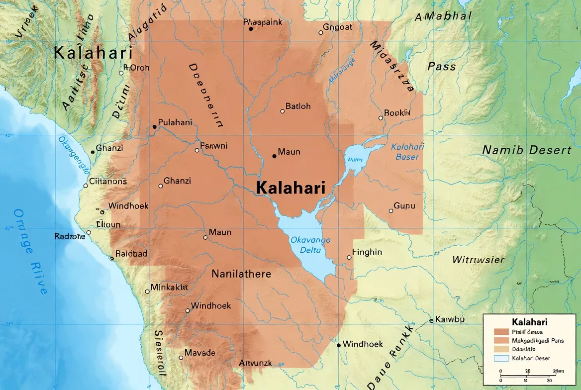 Kalahari Desert Map
