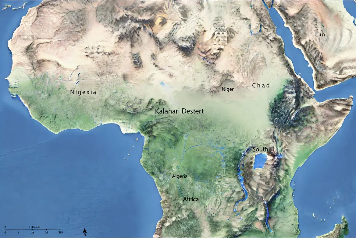 Kalahari Desert On Africa Map