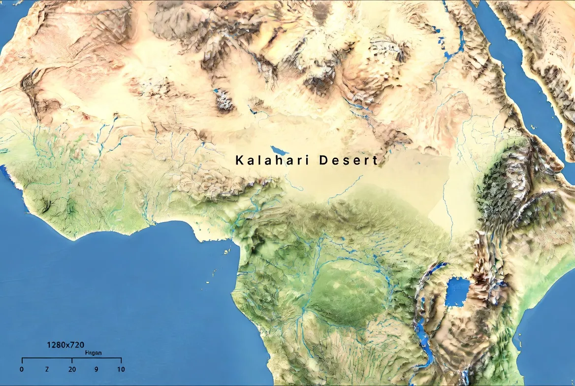 Africa Map Kalahari Desert