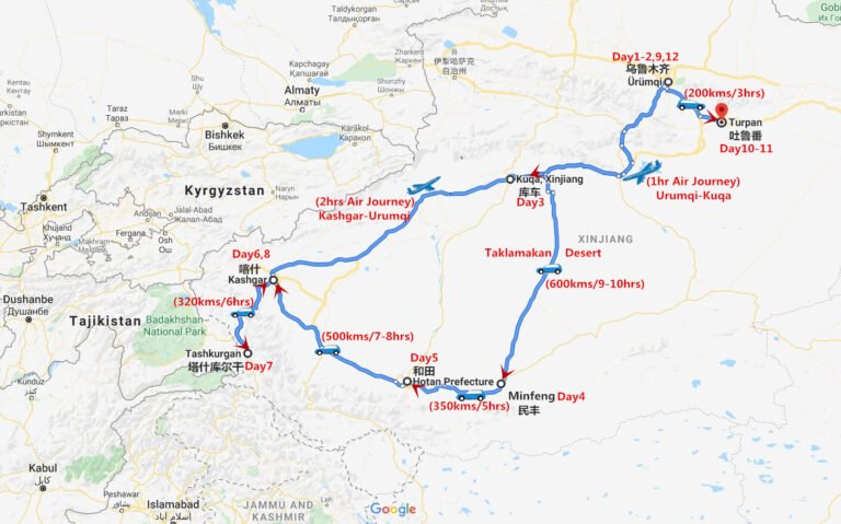 Taklamakan Desert Map